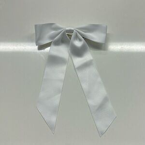 White satin hair bow